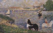 Georges Seurat Horses in the Seine Spain oil painting artist